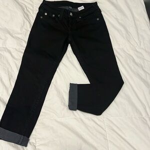True Religion cropped pant beautiful bold black no fading new condition